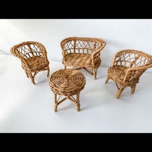 Wicker dollhouse furniture